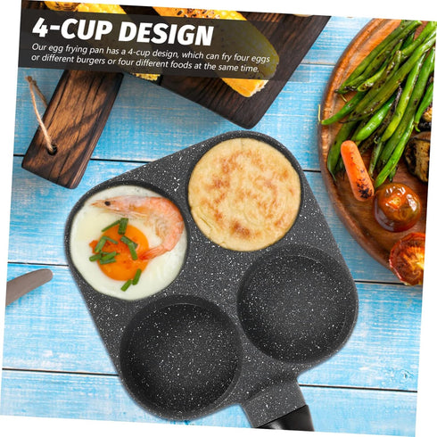 Cast Iron Skillet Egg Cooker Pan Burger Skillet Pan 4 Egg Frying Pan Divided Grill Pan Tamagoyaki Pan Non Stick Pan for Eggs Pan Nonstick Omelette Machine Plastic Medical Stone by RORPOIR