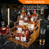 YQBRAO 4-Tier 16-Inch Countertop Tiered Liquor Bottle Display Shelf - Rustic Wood Liquor Rack & Coffee Syrup Organizer
