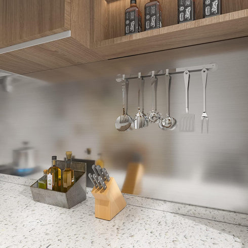 CRE8TIVE 12"x354" Brushed Silver Stainless Steel Contact Paper, Removable Waterproof Kitchen Wallpaper for Appliances