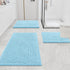 smiry Chenille U-Shaped Toilet Bathroom Rugs, Soft Absorbent Non-Slip Contoured Mats for Bathroom Toilet
