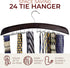 Richards Wooden Tie Rack, Hanging Organizer for Men's Closet Accessories, Holds 24 Ties, Walnut Wood