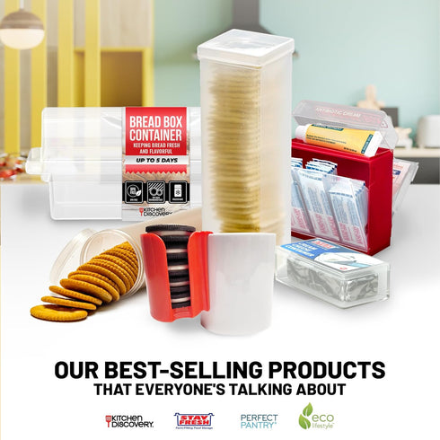 5 Kitchen Discovery Plastic Bread Box Container Preserve Bread Up To Days and Keep Flavor and Freshness - Bread Box