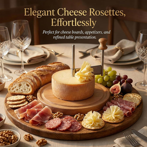 Girolle Cheese Curler Wheel For Tte de Moine, Chocolate & Butter Curls | Sharp Blade, Solid Wood Base | Perfect