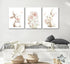 Grengel Pink Girl Nursery Bunny Canvas Wall Art Cute Rabbit Wildflowers Painting Pictures Wall Decor Botanical
