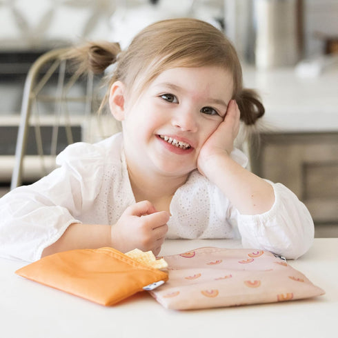 3 Pack Tiny Twinkle Reusable Snack Bags for Kids Snack Pouches & Sandwich Bag for Toddlers Machine Washable, Mess-Proof