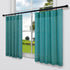 Country 30 Inch 2 Teal Kitchen Curtains for Small Windows Length Tier Panels Back Tab Top Pocket Thick Sheer Short