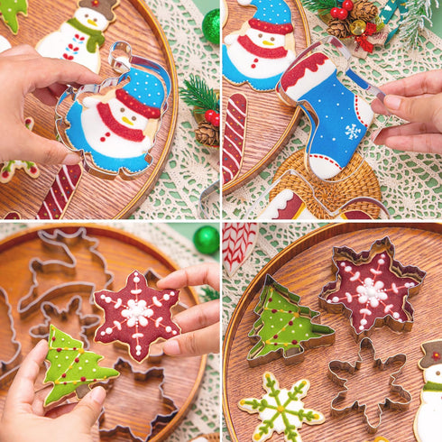 KALAIEN 18Pcs Christmas Cookie Cutters Set, Holiday Cookie Cutter Shapes: Reindeer, Snowflake, Christmas Tree,