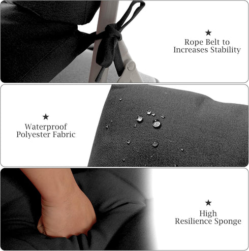 4.5 Inch 4 Giantex Tufted Patio Cushion, Outdoor High Back Chair Pads Thick, with String Ties, Patio Seat Cushion