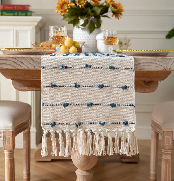 Caflife Boho Table Runner 72 Inchs Long for Modern Farmhouse Room Home