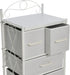 Household Essentials Victoria Dresser Nightstand, Storage Organizer with 4 White Drawers and Metal Frame