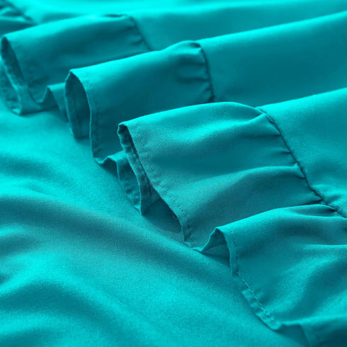Set 1, 20" 54", KKJIAF Ruffle Body Pillow Cases of Ruffled Pillow Covers with Envelope Closure, Wrinkle Resistant