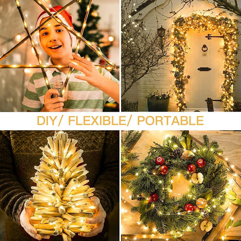Highill 20LED Battery Fairy Lights Led String Lights with Timer Battery Operated String Lights Copper Wire Light