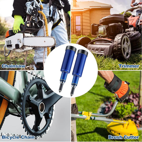 2 Trimmers, Meonum Pcs Grease Gun for Chainsaws, Pre Loaded Mini Grease Gun with Lubricant, Universal for Most Chains