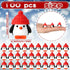 100 Soulchen Pcs Mini Penguin Figurines Small Resin Penguin with Hat Tiny Animal Statue Birthday Decorations