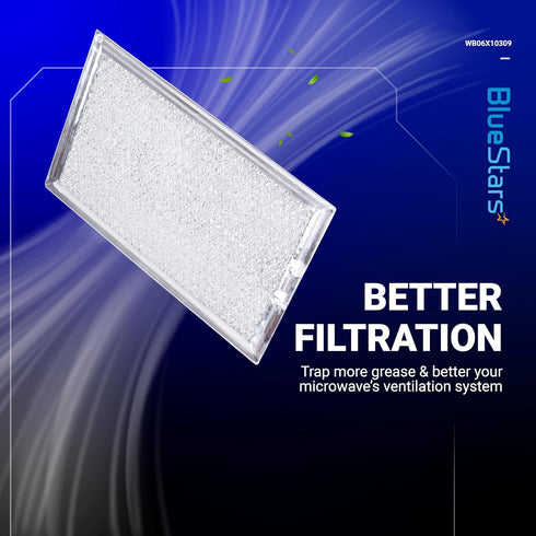 BlueStars WB06X10309 WB06X10359 Microwave Grease Filter Replacement - 7.64 x 5.12, Compatible with G.E LG Kenmore