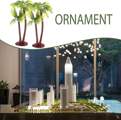 Amosfun 5Pcs Plastic Coconut Palm Model Trees, Artificial Trees, Miniature Plant for Cake Decorations