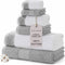 Modern Threads 600 GSM 6-Piece Towel Set with Filgree Jacquard Border, Silver