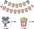 Movie Night Theme Happy Birthday Banner, Popcorn Inspired Birthday Party Sign, Movie Bday Pennant Decor