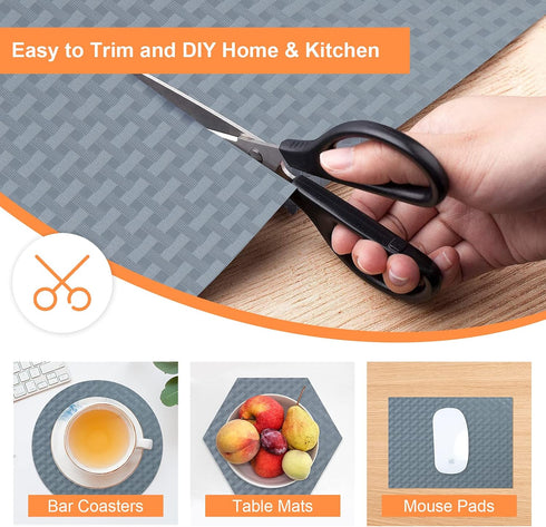 Shelf Liners for Kitchen Cabinets, Waterproof & Oil-Proof Non-Slip Drawer Mats, 17.3 x 393.7 Inches
