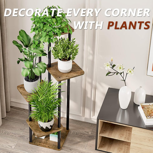 5 (5 AZERPIAN Plant Stand Tier Indoor Metal Flower Shelf for Multiple Plants Corner Tall Flower Holders for Patio
