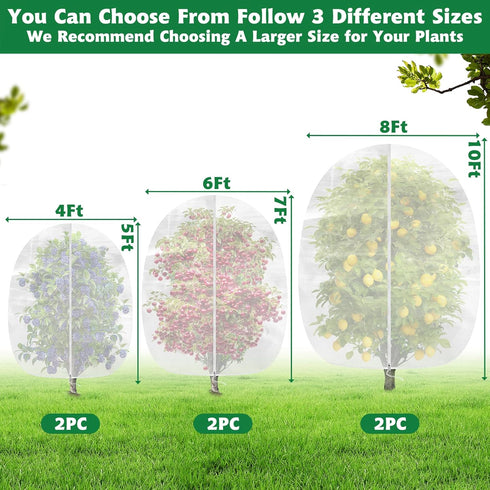 4 5 (2 Evoio Bird Netting for Garden Plant Fruit Tree Protection Large Blueberry Bushes Netting Covers Bags