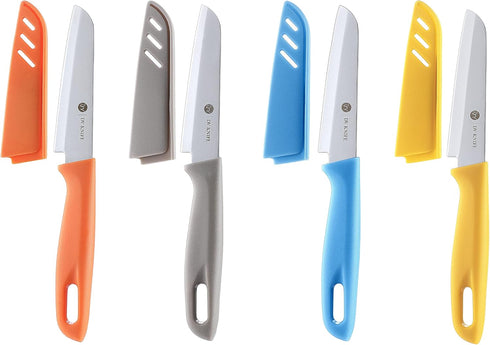 8 Piece Paring knife, 4PCS Paring Knives & 4PCS Knife Sheath, Fruit and Vegetable Knife, Ultra Sharp Kitchen Knife, German Steel Pairing Knife With ABS Handle by DV KNIFE