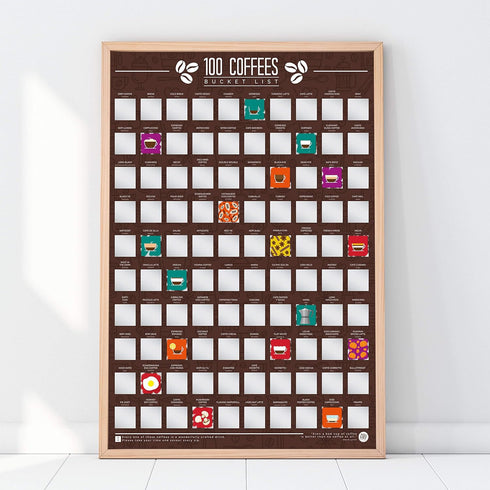 Gift Republic 100 Coffee Bucket List Scratch Poster