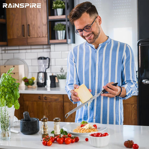 Rainspire 304 Upgraded Citrus Lemon Zester Grater, Easy Clean Dishwasher Safe, for Ginger Garlic Parmesan Cheese