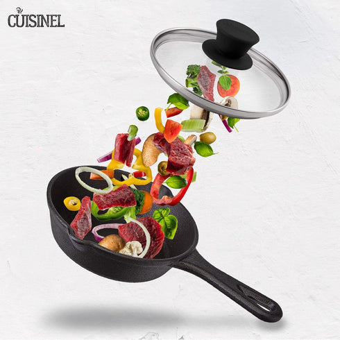 Cuisinel Glass Lid - 6-inch/15.24-cm, Compatible with Lodge, Tempered Replacement Cover for Skillets, Pots, and Pans