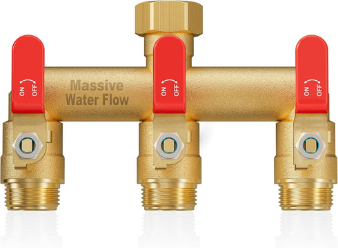 LNEZCDB 3 Way Hose Splitter, Heavy Duty Full Flow Garden Water Hose Bib