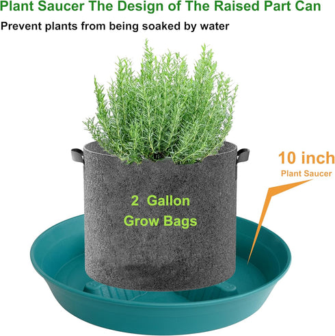 Feyvdzv 4 Pack 10 inch, 8 12 14 17 inch, Plant Saucer Plant Stand Plastic Plant Saucers for Indoors Outdoor, Heavy Duty