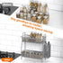 LEMIKKLE Spice Rack Organizer for Kitchen Counter, Metal Storage for Spices and Seasonings with Side Basket (Grey)