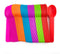 50 Pieces Wide Handle Plastic Spoons, 5.9" Ice Cream Dessert Spoons in Random 5 Colors