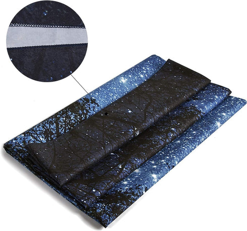 HOMKUMY Starry Wall Tapestry, 3D Printing Forest Starry Night Design for Home Decor, Medium 59x51 Inches