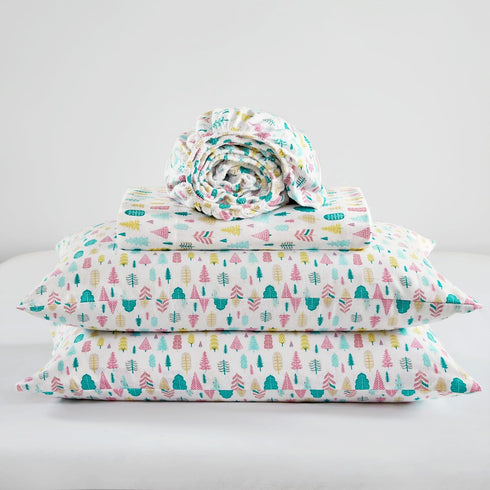 Intelligent Design Cozy Soft 100% Cotton Flannel Sheets, Breathable Festive & Adorable