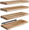 AMADA HOMEFURNISHING Floating Shelves, Paulownia Wood Wall Shelves for Living Room/Bedroom/Kitchen/Home Office,