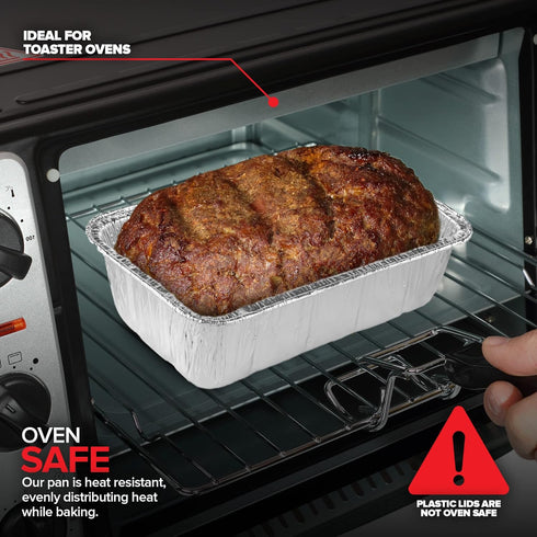 Stock Your Home Disposable Aluminum Loaf Pans with Lids, 30 Pack Foil Baking Tins