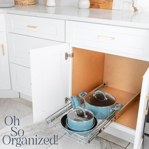 HOLDN’ STORAGE Heavy Duty Pull Out Cabinet Organizer, 14”W x 21”D, Requires 15-1/4” Cabinet Opening, Lifetime Limited