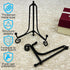 6PCS Premium Black Iron Plate Stands - 4 Inch Decorative Metal Holders for Displaying Pictures and More