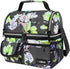 opux Insulated Lunch Bag for Women, Adult Cooler, Flower Lunch Box, Dual Compartment, Floral Gray