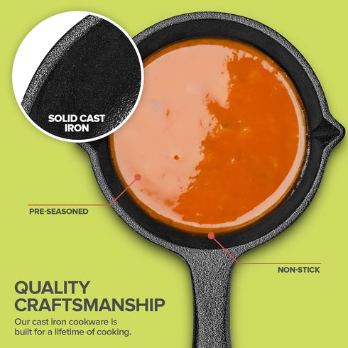 Modern Innovations Cast Iron Melting Pot, Basting Pot for Grill Cooking, Small Cast Iron Saucepan