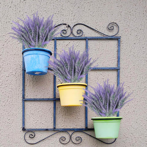 TURNMEON 12 Bundles Artificial Lavender Flowers, UV Resistant Faux Plastic Shrubs for Wedding Bouquet and Home Decor
