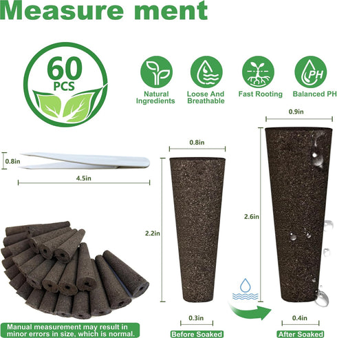 SZLJYLM 60 Pack, Grow Sponges Hydroponics Replacement Root Growth Sponges Compatible with Aero Garden iDOO and Most