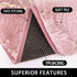 Marble Bathroom Rugs and Mats Set - 3 Piece Nonslip Pink Washable Bath Mat for Water Absorbent Shower Rug