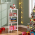 4-Tier BS05BW004 TUTOTAK Corner Shelf, Corner Bookshelf for Small Space, Narrow Display Corner Shelf Stand with Storage
