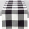 SARO LIFESTYLE Birmingham Collection Cotton Table Runner, Buffalo Plaid Design, 16" x 90", Black