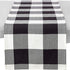 SARO LIFESTYLE Birmingham Collection Cotton Table Runner, Buffalo Plaid Design, 16" x 90", Black
