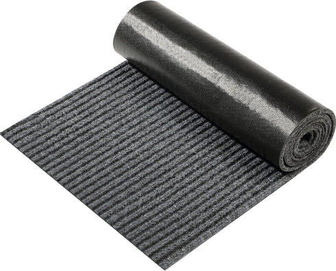 Nuanchu Large Semi-Finished Striped Door Mat, 24 x 35 Gray, Waterproof Entry Mat with Rubber Lining for Indoor and