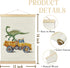 Set 2, 12x16 Inches BCUANGD Dinosaur and Construction Truck Wall Decor - Dinosaur Dino Poster Hanger with Wood Frames
