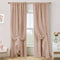 Neutral Peach Blush Pink Curtains for Baby Nursery Girl,Blackout Tufted Floral Embroidered